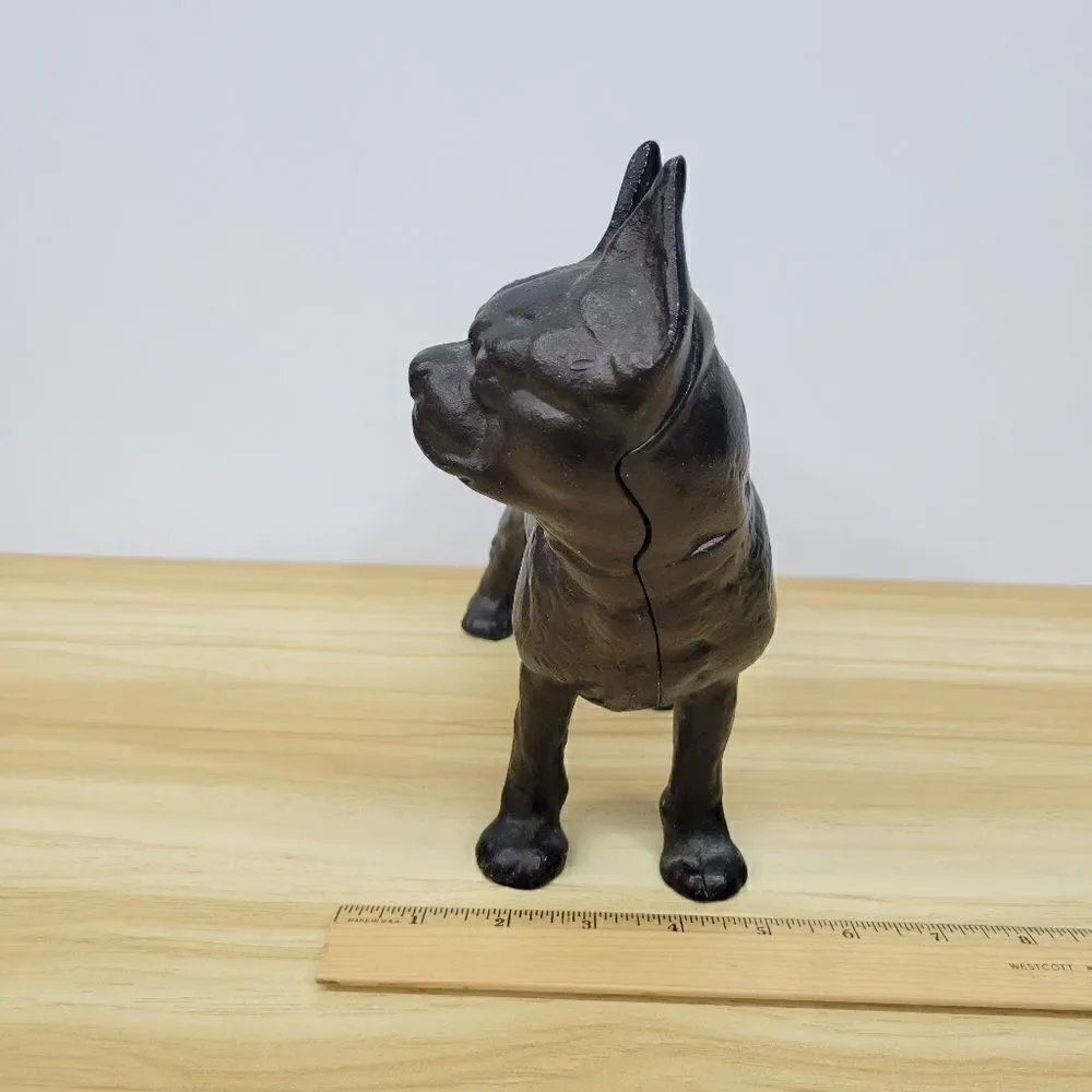 Vintage Cast Iron Dog Bosston Terrier Door Stop Figurine